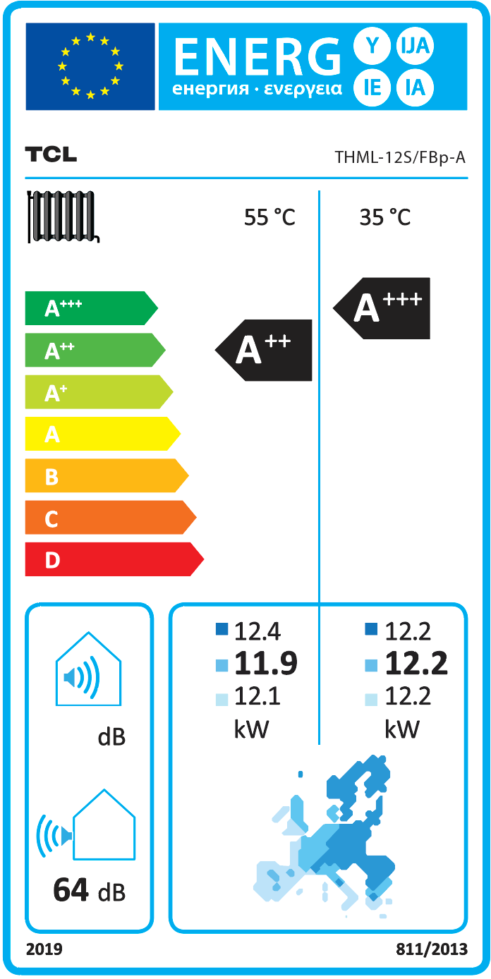 Ilmavesilämpöpumppu Tri-thermal R290  12kW – energiamerkki